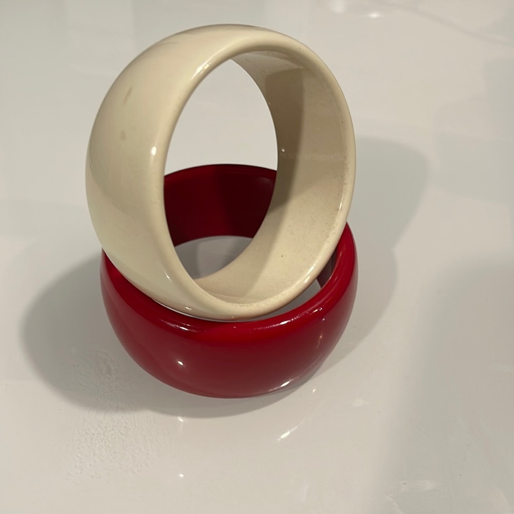 Fashion Jewelry - Red/White Bangles
